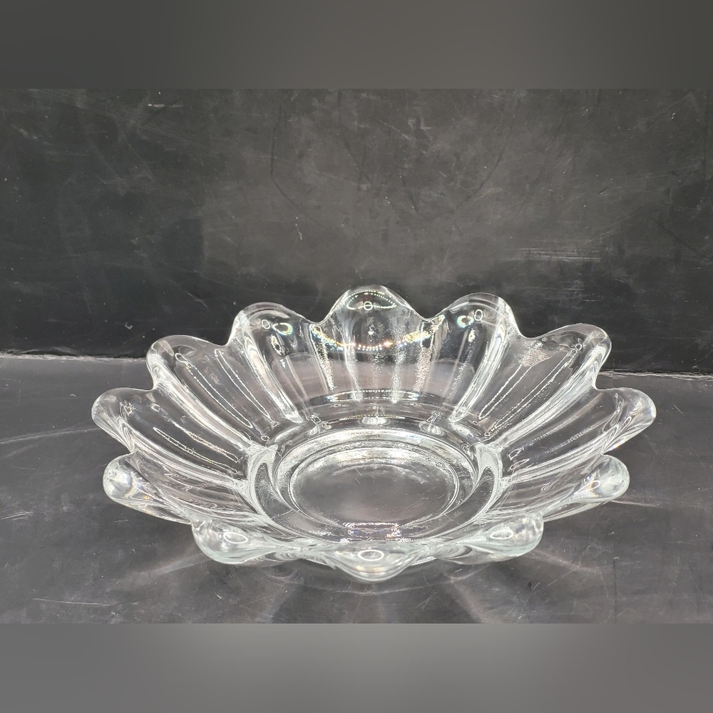 Vintage Fostoria Clear Glass Fluted Bowl 5.5” USA Soap Trinket Dish